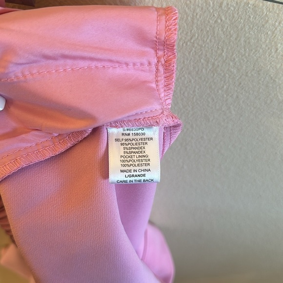 Love Tree Wide Leg Pants Back Elastic Waistband Light Pink Pockets Womens Size L - Picture 7 of 14